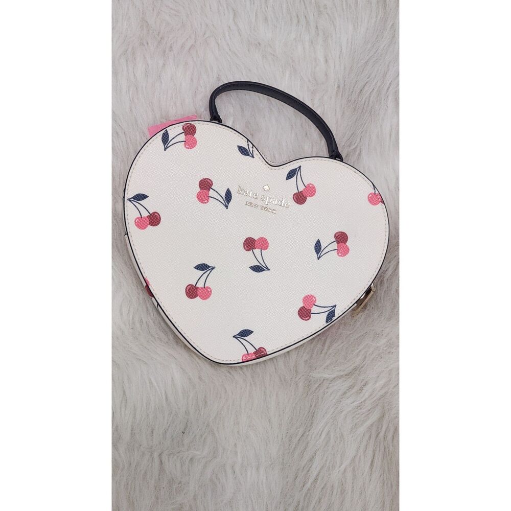 NWT Kate Spade New York Love Shack Cherry Heart Crossbody white red black